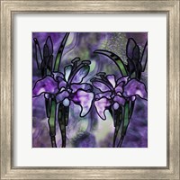 Framed Stained Glass Orchids
