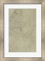 Framed Sitting Half-Nude With Closed Eyes, 1913