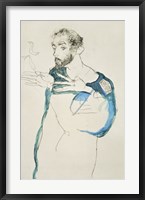 Framed Painter Gustav Klimt In His Blue Painter'S Smock, 1913