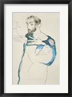 Framed Painter Gustav Klimt In His Blue Painter'S Smock, 1913