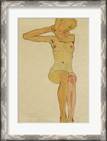 Framed Seated Female Nude With Raised Right Arm, 1910