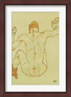 Framed Seated Female Nude, Back View, 1915