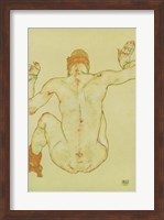 Framed Seated Female Nude, Back View, 1915