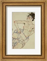 Framed Kneeling Female Semi-Nude, 1917