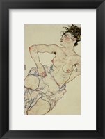 Framed Kneeling Female Semi-Nude, 1917