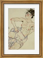 Framed Kneeling Female Semi-Nude, 1917