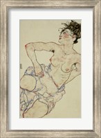 Framed Kneeling Female Semi-Nude, 1917