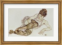 Framed Reclining Woman With Black Stockings, 1917