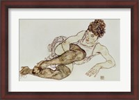 Framed Reclining Woman With Black Stockings, 1917