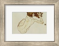 Framed Crouching Nude