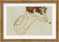 Framed Crouching Nude