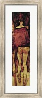 Framed Female Nude, Rear View with Shawl