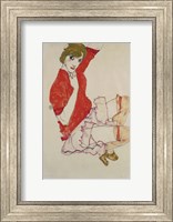 Framed Wally In Red Blouse With Raised Knees, 1913