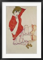 Framed Wally In Red Blouse With Raised Knees, 1913