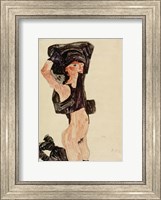 Framed Kneeling Girl, Disrobing, 1910