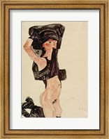 Framed Kneeling Girl, Disrobing, 1910