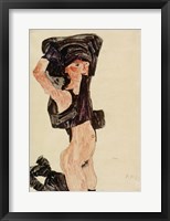 Framed Kneeling Girl, Disrobing, 1910