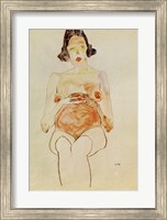 Framed Red Nude, Pregnant, 1910