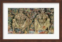 Framed Two Squatting Men  (Double Self-Portrait), 1918
