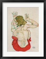 Framed Female Nude Seated On Red Drapery, 1914