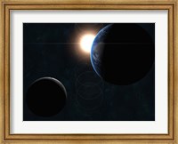 Framed Earth, Moon and Sun