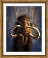 Framed Woolly Mammoth in Snow