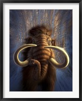 Framed Woolly Mammoth in Snow