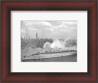 Framed RMS Queen Mary in New York Harbor