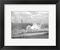 Framed RMS Queen Mary in New York Harbor