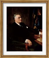 Framed Digitally Restored President Franklin Roosevelt