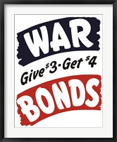 Framed World War II Bonds