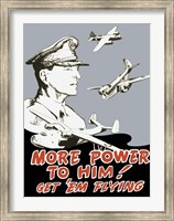 Framed General Douglas MacArthur and Bomber Planes