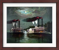 Framed Steamboats Robert E Lee and Natchez