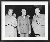 Framed Joseph Stalin, Harry Truman and Winston Churchill