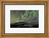Framed Aurora Borealis over Mountain