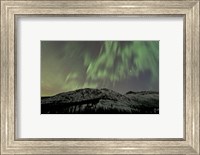 Framed Aurora Borealis over Mountain
