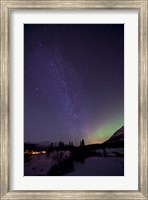 Framed Aurora Borealis and Milky Way