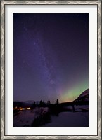 Framed Aurora Borealis and Milky Way