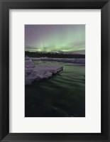Framed Aurora Borealis over Creek, Yukon, Canada