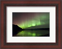 Framed Aurora Borealis over Kluane Lake
