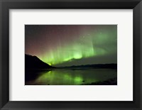 Framed Aurora Borealis over Kluane Lake