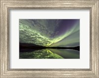 Framed Aurora Borealis over Schwatka Lake