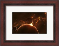 Framed Extraterrestrial world and Various moons
