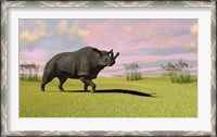 Framed Brontotherium Grazing