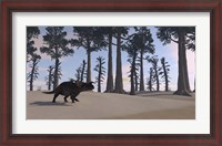 Framed Brown Einiosaurus Roaming