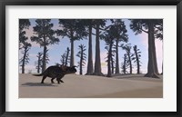Framed Brown Einiosaurus Roaming