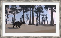 Framed Brown Einiosaurus Roaming