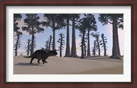 Framed Brown Einiosaurus Roaming