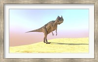 Framed Ceratosaurus Hunting in a Desert