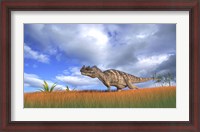 Framed Ceratosaurus Hunting in Prehistoric Grasslands